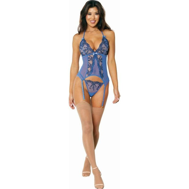 Dreamgirl Bustier w G-String Periwinkle Blue - Naughty by Nature Adult Store