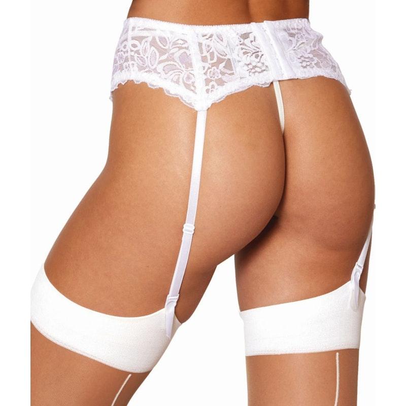 Dreamgirl Lace Garter Belt White - Lingerie