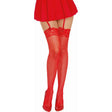 Dreamgirl Thigh High Fishnet Stockings Red - Lingerie