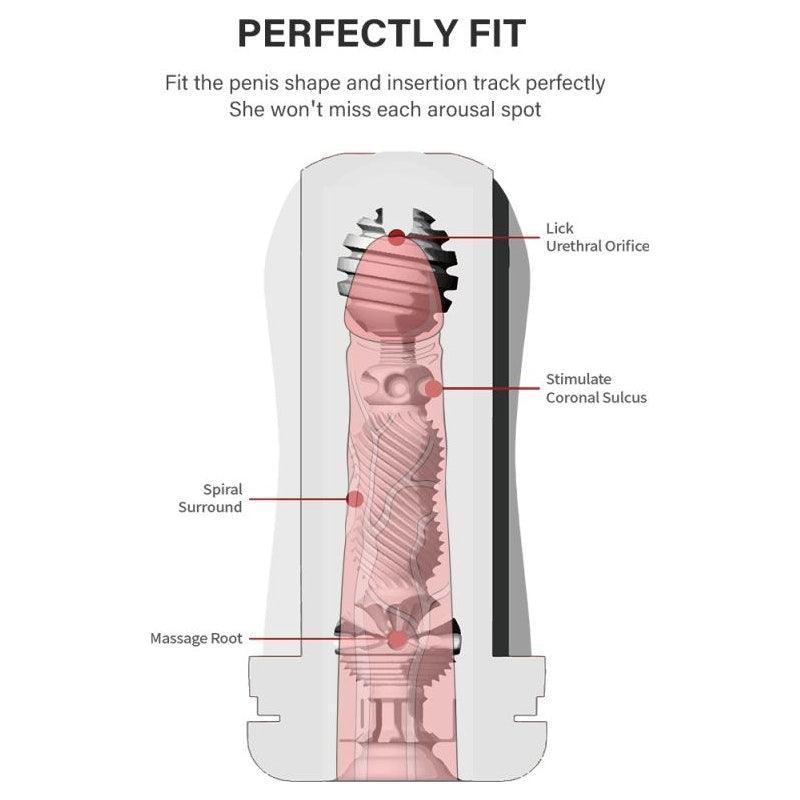 Drywell Hurricane Male Masturbator – Spiral Silicone Sleeve, Black - Adult Toys