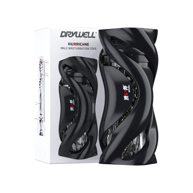 Drywell Hurricane Male Masturbator – Spiral Silicone Sleeve, Black - Adult Toys