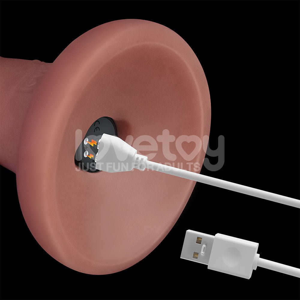Dual Density Power Cock - 6 Inch Flesh - Vibrating Dong - DONGS
