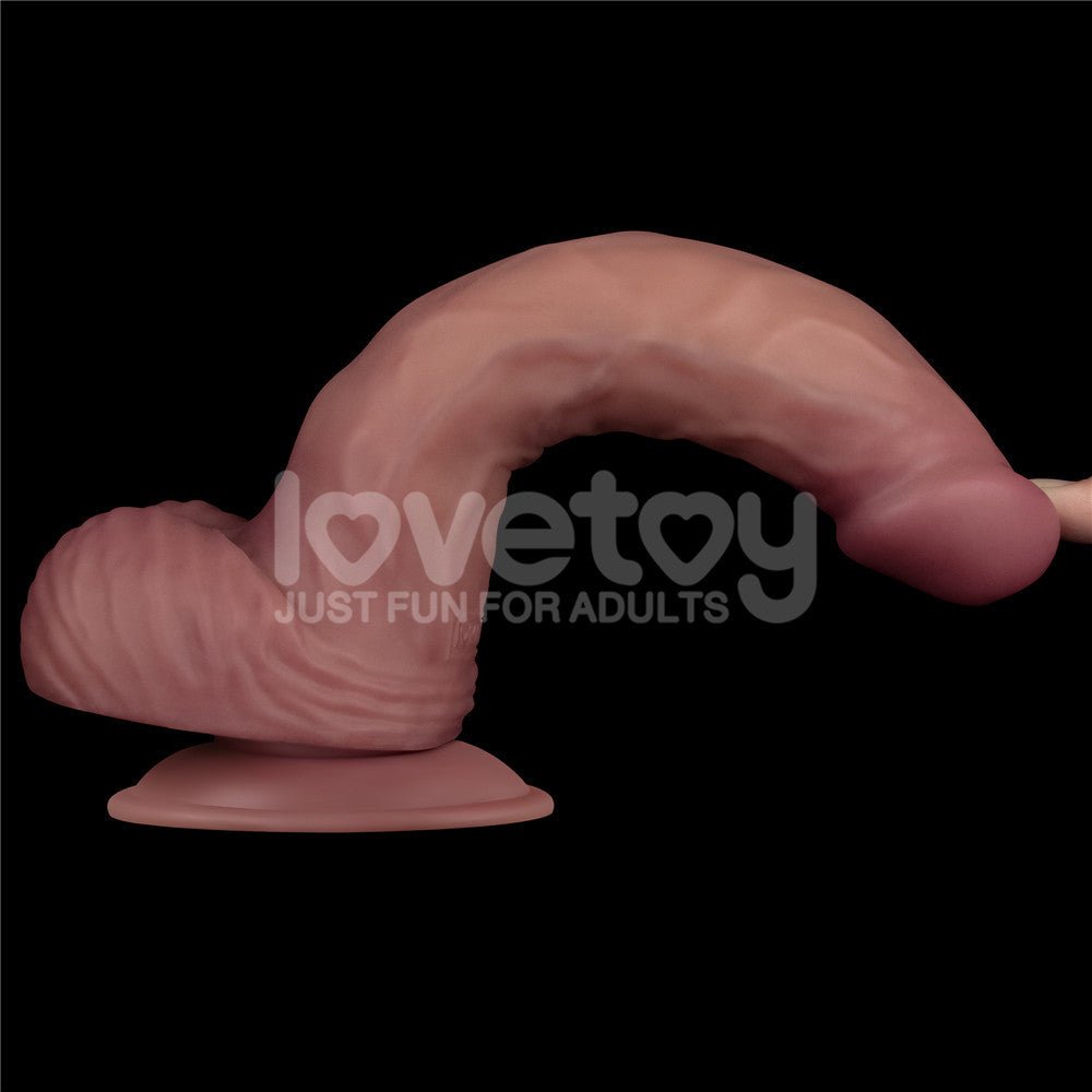 Dual Density Power Cock 9 Inch Flesh USB Rechargeable Vibrating Dildo - DONGS