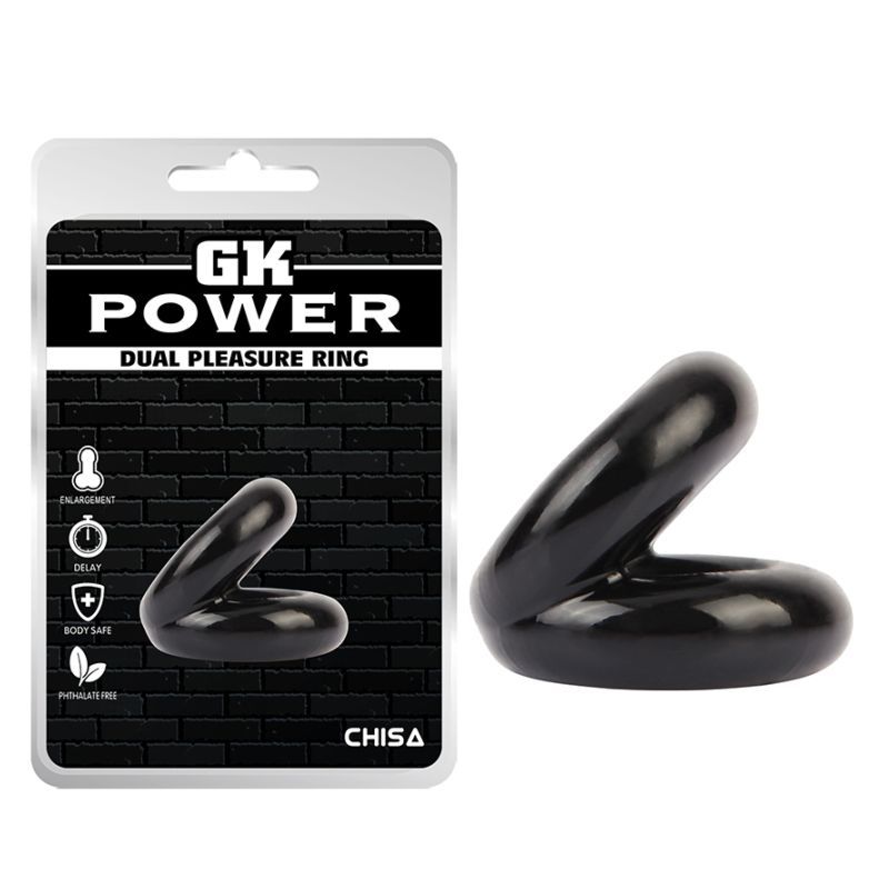 Black Dual Pleasure Ring: Double the Fun! - Cock Rings