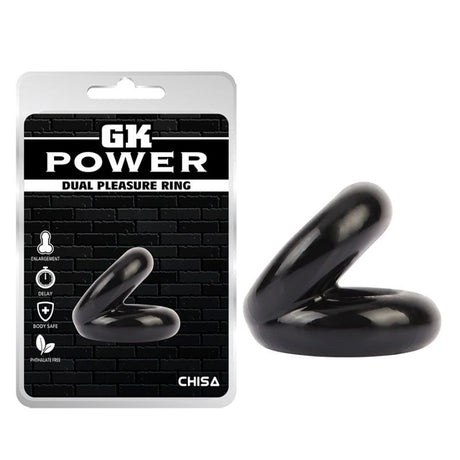 Black Dual Pleasure Ring: Double the Fun! - Cock Rings