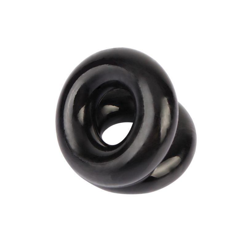 Black Dual Pleasure Ring: Double the Fun! - Cock Rings
