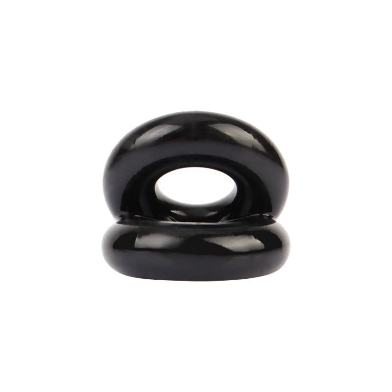 Black Dual Pleasure Ring: Double the Fun! - Cock Rings