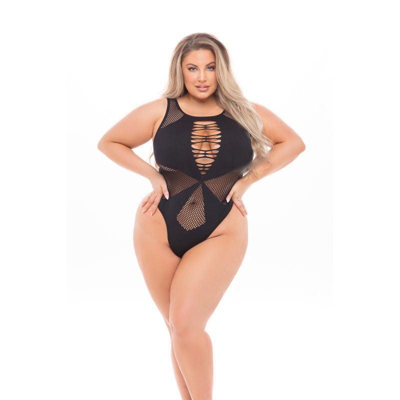 Duchess High Neck Bodysuit Black - Naughty by Nature Adult Store