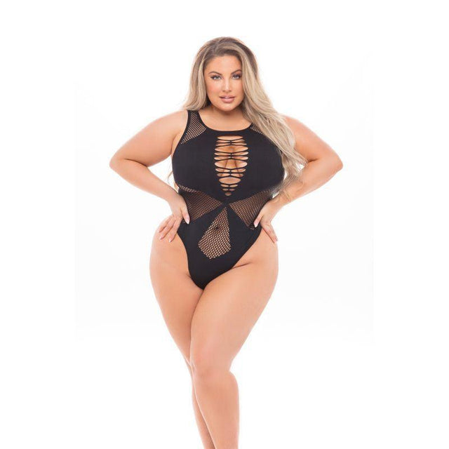 Duchess High Neck Bodysuit Black - Naughty by Nature Adult Store