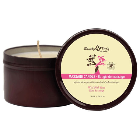 EB Aphrodisiac Massage Candle Wild Pink Rose Scented 170g - CANDLES