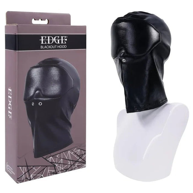 Edge Blackout Hood Mask Black Full Face Hood - BONDAGE - TOYS