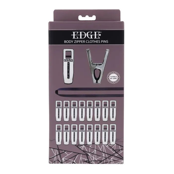 EDGE Body Zipper Clothespins Chrome Finish Set Of 16 - BONDAGE - TOYS