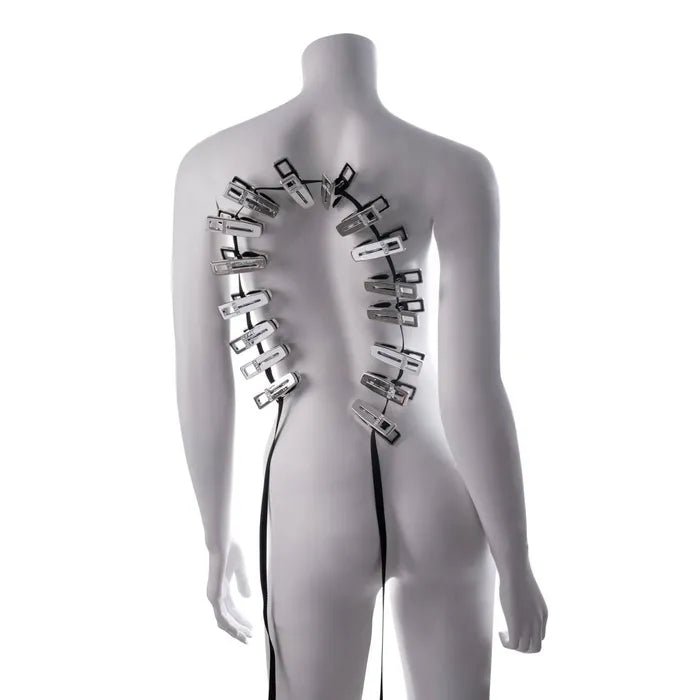 EDGE Body Zipper Clothespins Chrome Finish Set Of 16 - BONDAGE - TOYS