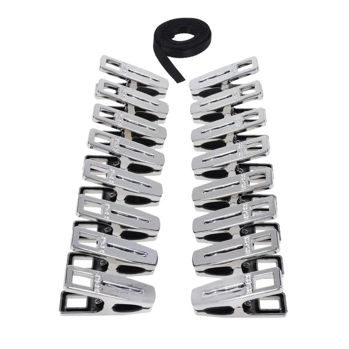 EDGE Body Zipper Clothespins Chrome Finish Set Of 16 - BONDAGE - TOYS