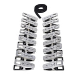 EDGE Body Zipper Clothespins Chrome Finish Set Of 16 - BONDAGE - TOYS
