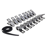 EDGE Body Zipper Clothespins Chrome Finish Set Of 16 - BONDAGE - TOYS