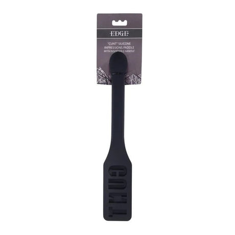 Edge Cunt Silicone Paddle Black With Insertable Handle - BONDAGE - TOYS