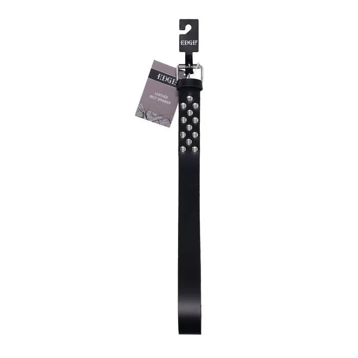 Edge Leather Belt Spanker Black Spanking Whip - BONDAGE - TOYS