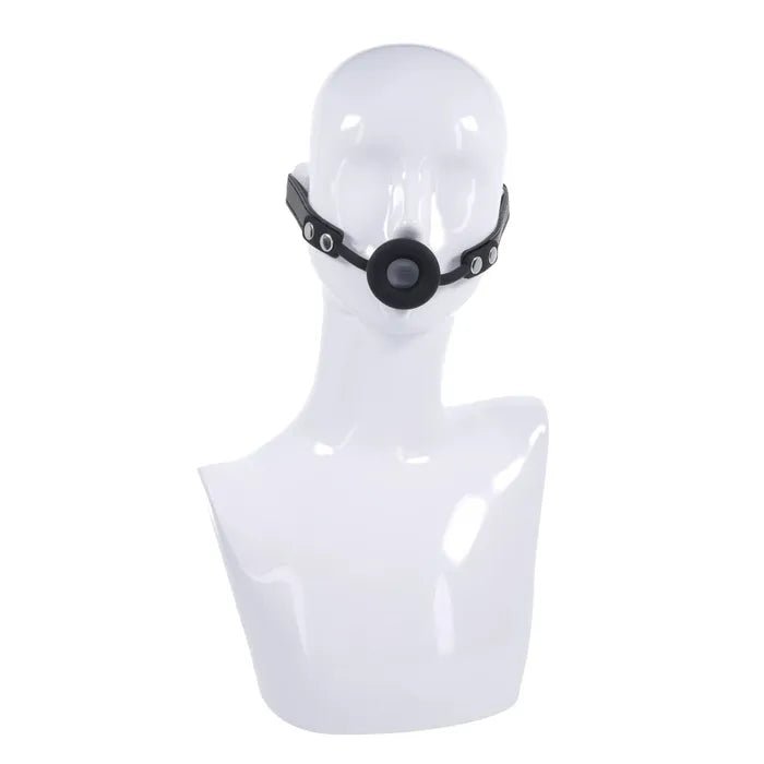 EDGE Silicone Ring Gag Black Mouth Restraint - BONDAGE - TOYS