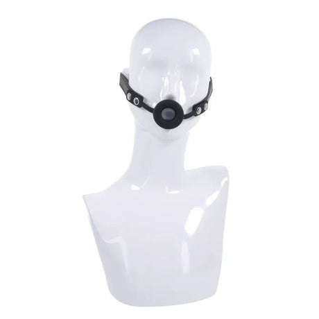 EDGE Silicone Ring Gag Black Mouth Restraint - BONDAGE - TOYS