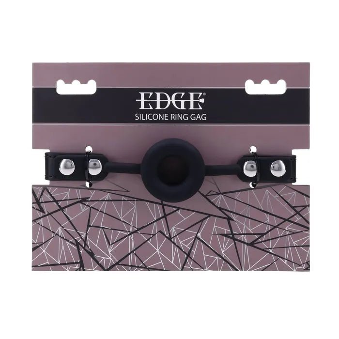 EDGE Silicone Ring Gag Black Mouth Restraint - BONDAGE - TOYS
