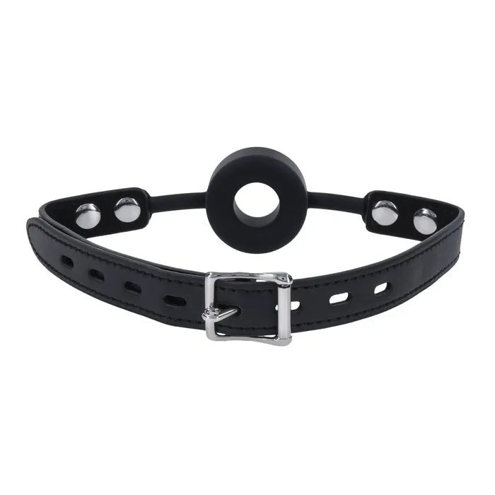 EDGE Silicone Ring Gag Black Mouth Restraint - BONDAGE - TOYS