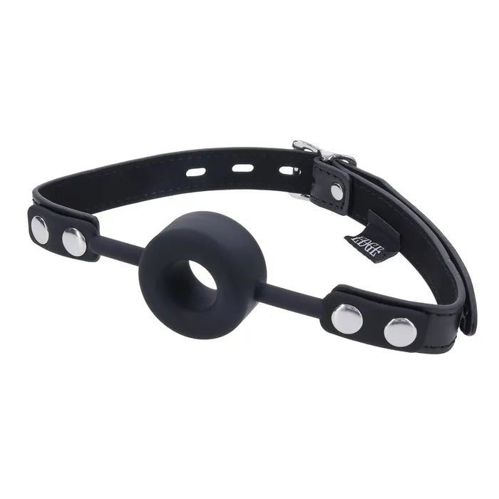 EDGE Silicone Ring Gag Black Mouth Restraint - BONDAGE - TOYS