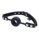 EDGE Silicone Ring Gag Black Mouth Restraint - BONDAGE - TOYS