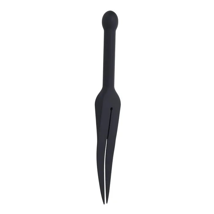 Edge Silicone Tawse Black Insertable Handle Bondage Whip - BONDAGE - TOYS