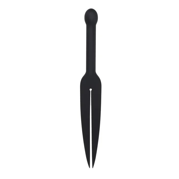 Edge Silicone Tawse Black Insertable Handle Bondage Whip - BONDAGE - TOYS