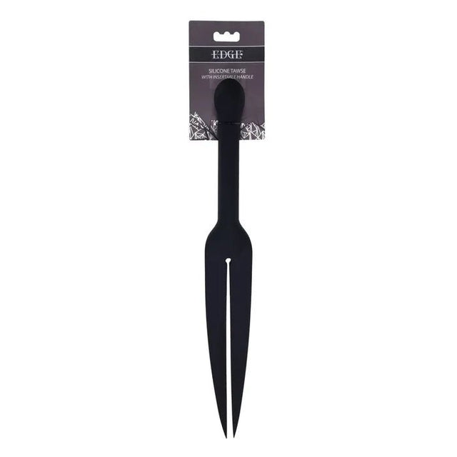 Edge Silicone Tawse Black Insertable Handle Bondage Whip - BONDAGE - TOYS