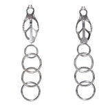 Edge Tuggable Clover Clamps Metal Nipple Restraints - BONDAGE - TOYS