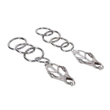 Edge Tuggable Clover Clamps Metal Nipple Restraints - BONDAGE - TOYS