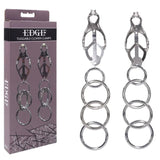 Edge Tuggable Clover Clamps Metal Nipple Restraints - BONDAGE - TOYS