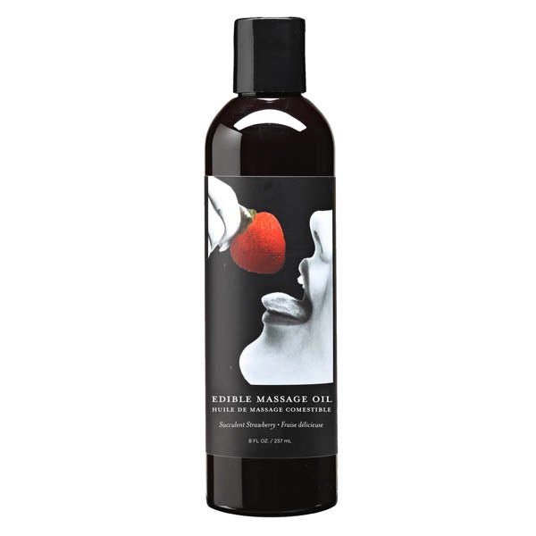 Edible Massage Oil - Succulent Strawberry Flavoured - LOTIONS & LUBES