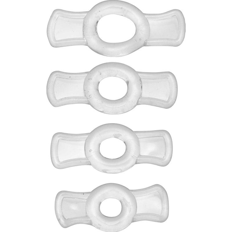 Endurance Clear 4 Ring Penis Set - Adult Toys