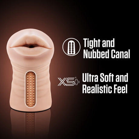 EnLust Nicole Vibrating Oral Stroker – Soft X5 Plus Male Masturbator - MASTURBATORS