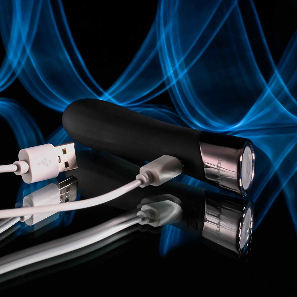 Evolved BACK IN BLACK - Black 11.9 cm USB Rechargeable Bullet - BULLETS & EGGS