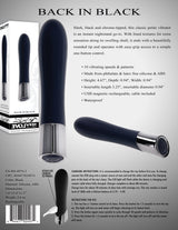 Evolved BACK IN BLACK - Black 11.9 cm USB Rechargeable Bullet - BULLETS & EGGS