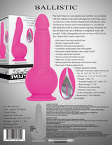 Evolved Ballistic - Pink 19 cm USB Rechargeable Vibrating Dong with Balls Motor & Remote - DONGS