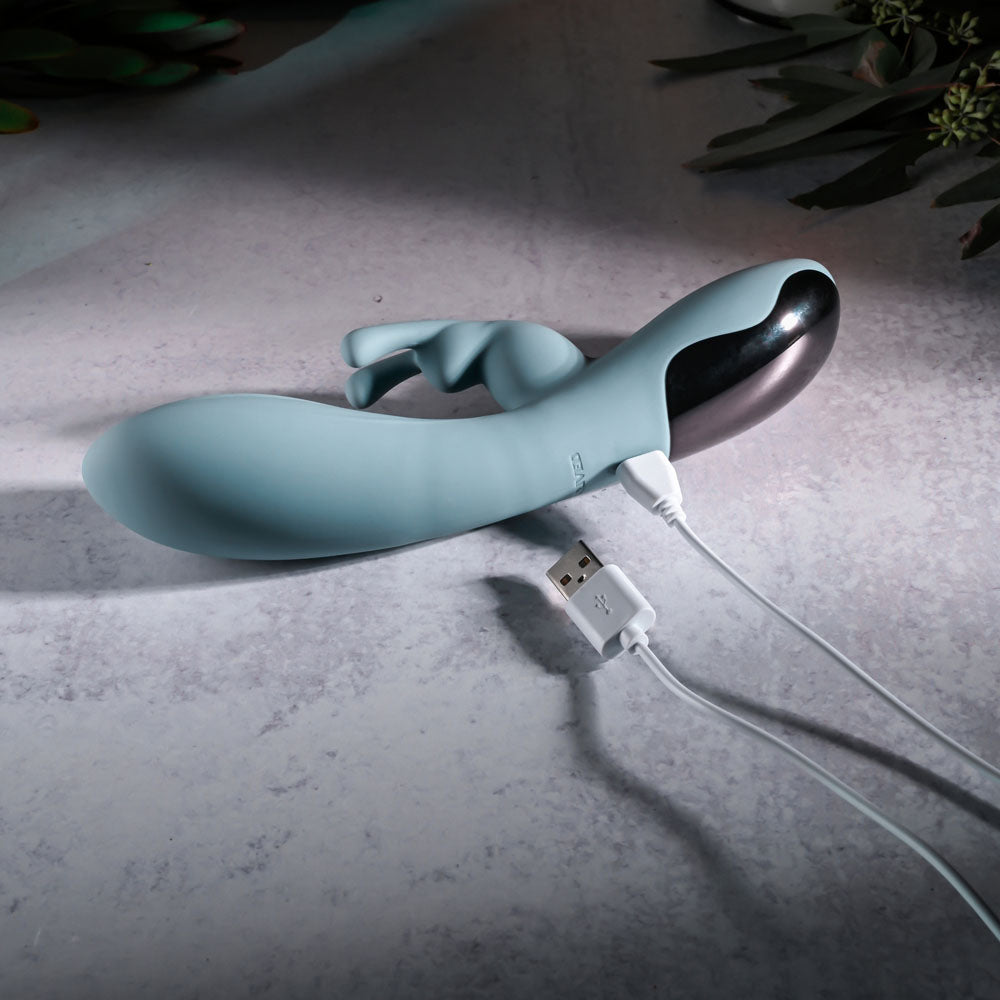 Evolved BOSS BUNNY - Baby Blue 20.1 cm Rabbit Vibrator - VIBRATORS