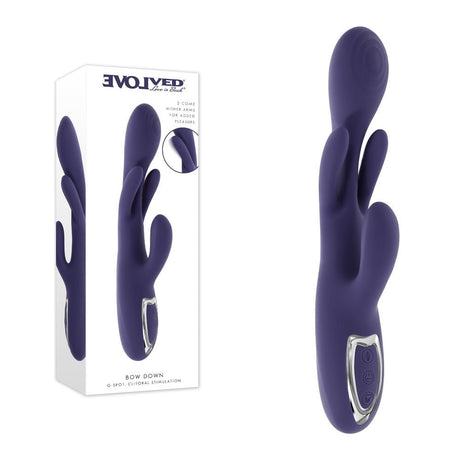Evolved Bow Down Rechargeable Rabbit Vibrator - VIBRATORS