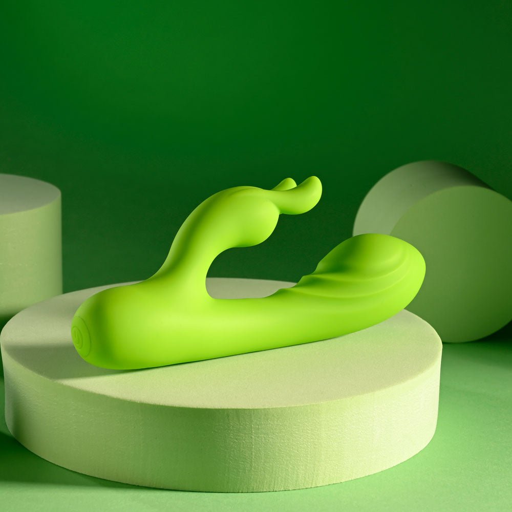 Evolved BRAT BUNNY Rabbit Vibrator Green - VIBRATORS