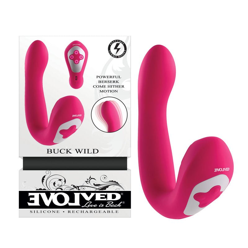 Evolved BUCK WILD - Pink USB Rechargeable Flicking Vibrator - VIBRATORS