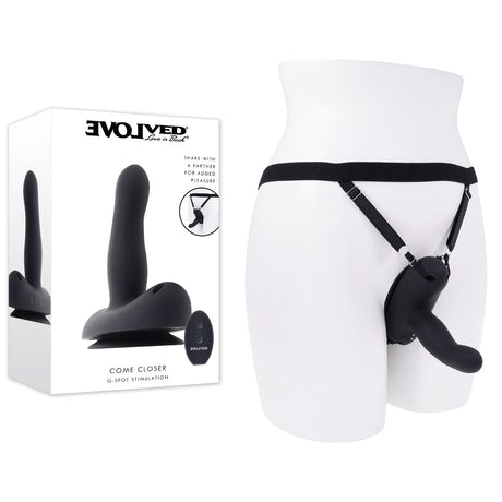 Evolved Come Closer Vibrating Strap On With Remote - STRAP - ONS