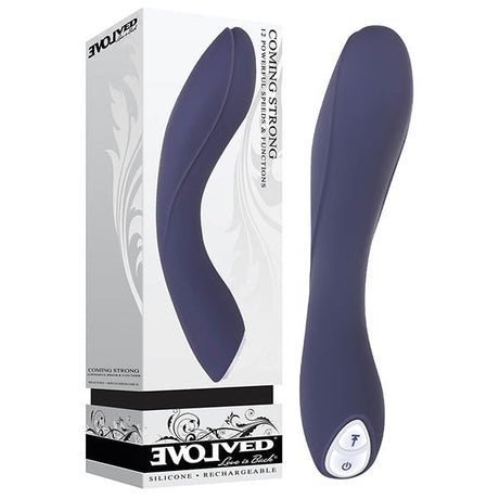 Evolved Coming Strong - Navy Blue 119 cm (7.5'') USB Rechargeable Vibrator - VIBRATORS