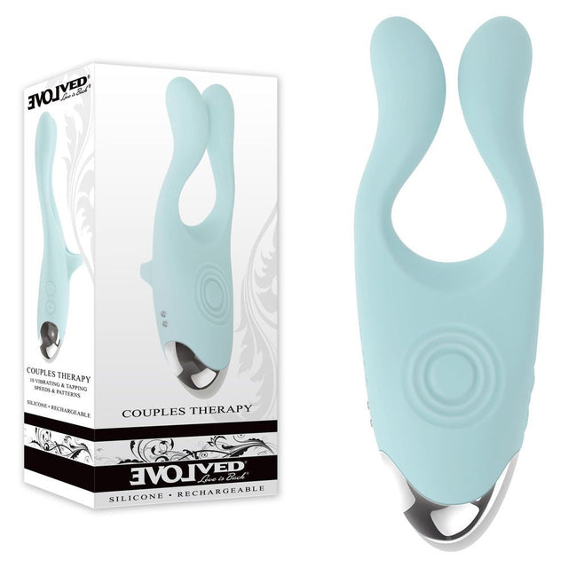 Evolved COUPLES THERAPY - Teal USB Rechargeable Couples Stimulator - STIMULATORS