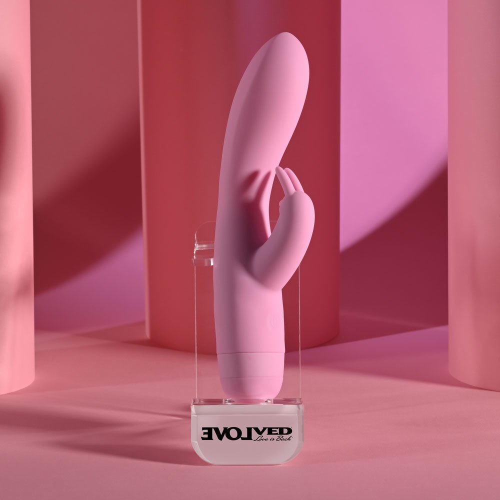 Evolved Cushy Bunny Pink 19.1 cm USB Rechargeable Rabbit Vibrator - VIBRATORS