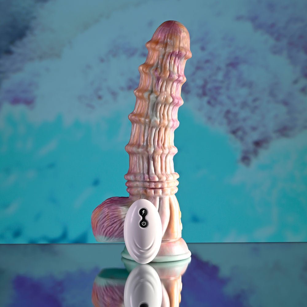 Evolved FANTASY - Multicoloured Vibrating Fantasy Dildo with Remote - DONGS