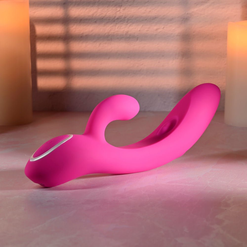 Evolved G Tapper Pink Rechargeable Rabbit Vibrator - VIBRATORS